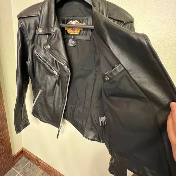 Women's Leather Motorcycle Jacket - Large - Picture 6 of 6